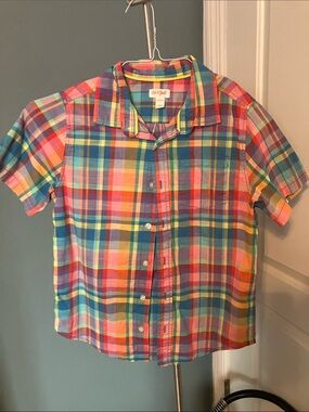 Cat & Jack Multicolor Plaid Short-Sleeve Button-Down Shirt